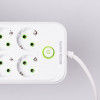Мережевий фільтр 2.8 м подовжувач на 8 розеток з 3 USB 1 Type-C та кнопкою відключення F20U Білий HP-5-27