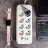 Мережевий фільтр 4.7 м подовжувач на 8 розеток з 3 USB 1 Type-C та кнопкою відключення F20U Чорний HP-5-29