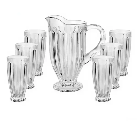 Набір глечик 1,1 літр зі склянками 6 (шт) по 300 мл Прозорий HP-19-26GLASS