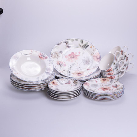 Столовий сервіз з порцеляни Fleur на 6 осіб 30 предметів HP-HK-5