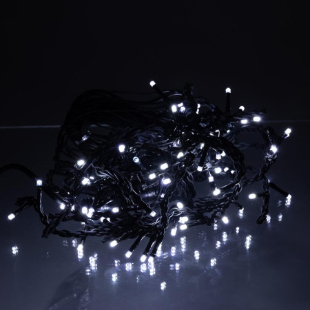 Новорічна гірлянда вулична Бахрома 6 м 105 LED чорний провід Білий 6МBW