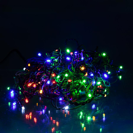 Новорічна гірлянда вулична Бахрома 6 м 105 LED чорний провід Мультиколор 6МBML