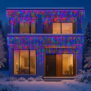 Вулична гірлянда Бахрома 36 м 600 LED білий провід Мультиколор 36MWML. Photo 2
