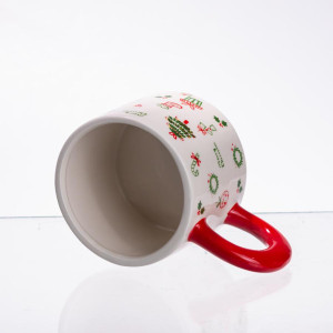 Новорічна порцелянова чашка з кришкою Merry Christmas 350 (мл) CR-1-20. Photo 3