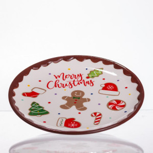 Новорічна тарілка з порцеляни Merry Christmas Ø21 см CR-1-40. Photo 2