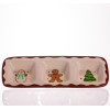 Менажниця порцелянова Merry Christmas на 3 секції 30×11×2.5 (см) прямокутна CR-1-41