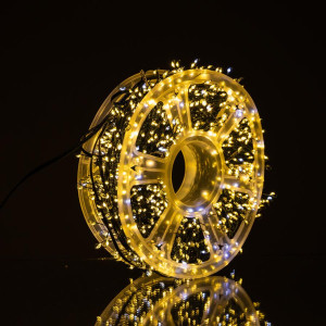 Новорічна гірлянда кімнатна роса Хвойна лапа 50 м 1500 LED зелений провід Жовте сяйво D1500L50MGY. Photo 3