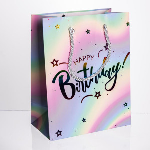 Набір подарункових пакетів з паперу 12 (шт) Happy Birthday 18×10×23 (см) HP-10359-15. Photo 2