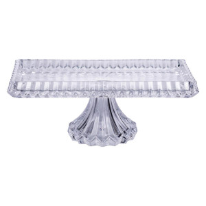 Тортівниця прямокутна на ніжці 33×17×13.5 (см) скляна HP-19-146C. Photo 2