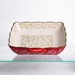 Форма для запікання Vintage 34×30×7 (см) квадратна форма для випікання в духовці з ручками Червона HM04-16. Photo 2