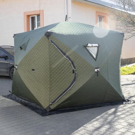 Намет-куб для зимової риболовлі та кемпінгу тришаровий утеплений  230*230*210 см