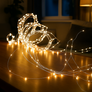 Гірлянда Кінський хвіст 3 м 20 ліній на 600 led лампочок на мідному дроті від мережі Жовта 1733015Y. Photo 3