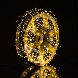 Новорічна гірлянда кімнатна роса 100 м 3000 LED Хвойна лапа зелений провід Жовте сяйво D3000L100MGY. Photo 3