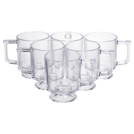 Набір чашок 6 шт для чаю та кави Goblet по 300 (мл) кружки скляні Прозорий HP-19-L6