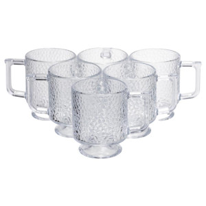 Набір чашок 6 шт для чаю та кави Goblet по 300 (мл) кружки скляні HP-19-L8