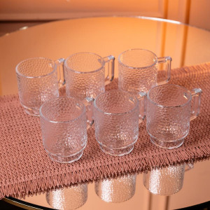 Набір чашок 6 шт для чаю та кави Goblet по 300 (мл) кружки скляні HP-19-L8. Photo 3