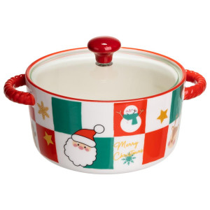 Супниця порцелянова Christmas новорічна  800 (мл) з кришкою Yiwu FM-CS-9C. Photo 3