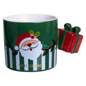 Чашка порцелянова новорічна Merry Christmas 400 (мл) Зелена Yiwu FM-CS-49GR. Photo 3