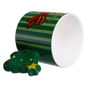 Чашка порцелянова новорічна Merry Christmas 350 (мл) Зелена Yiwu FM-CS-51GR. Photo 2