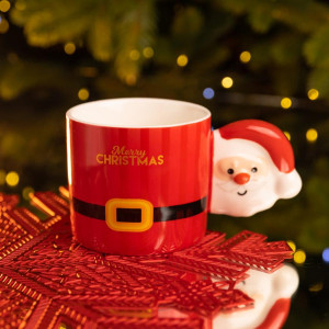Чашка порцелянова новорічна Merry Christmas 350 (мл) Червона Yiwu FM-CS-51R