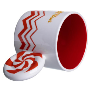 Чашка порцелянова новорічна Merry Christmas 350 (мл) Біла з червоним Yiwu FM-CS-51WR. Photo 3