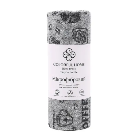 Відривні кухонні серветки з мікрофібри в рулоні 25х25 см (20 шт) Coffee Сірий 544-2G