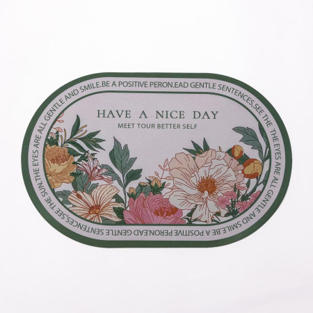 Діатомітовий овальний килимок для дому Have A Nice Day 38×58 (см) вологопоглинальнючий килимок для кухні ванни та туалету HP-42-59