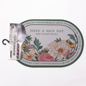 Діатомітовий овальний килимок для дому Have A Nice Day 38×58 (см) вологопоглинальнючий килимок для кухні ванни та туалету HP-42-59. Photo 3