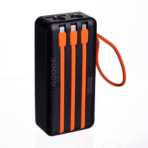 Повербанк зі швидким заряджанням та 3 шнурами 30000 mAh портативний зарядний пристрій powerbank заряджання для телефона HP-N56. Photo 3