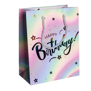 Набір пдарункових пакетів Happy Birthday крафтових 26×10×31.5 см 12 штук HP-10359-16. Photo 2