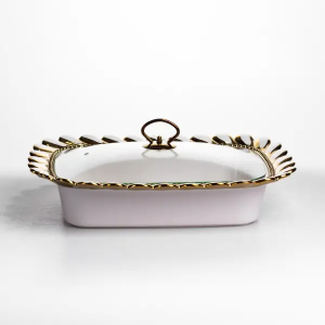 Мармітниця порцелянова Tiffany 2 л квадратна на металевій підставці 38х30х7 см SX42-3. Photo 2
