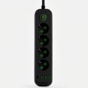 Мережевий фільтр-подовжувач 5 розеток 3xUSB-A 1xUSB-C 5м чорний HP-5-40