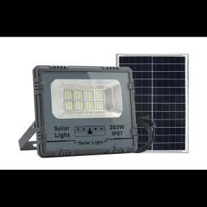 Вуличний LED ліхтар на сонячних батареях 28.5x24.2x6.5 см прожектор світлодіодний вуличний 225 LED 200 Вт із сонячною панеллю HP-5-61
