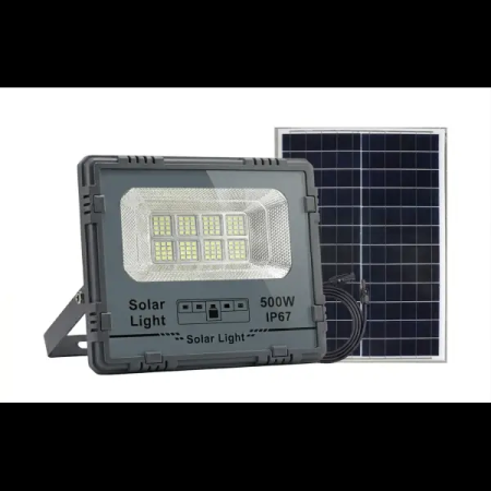 Вуличний LED ліхтар на сонячних батареях 37x30.8x7.5 см прожектор світлодіодний вуличний 480 LED 500 Вт із сонячною панеллю HP-5-63