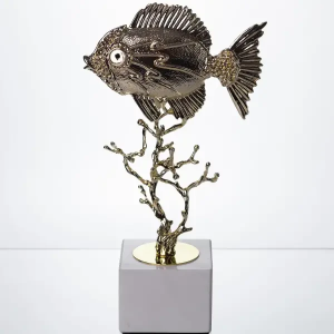Декоративна фігурка Gold Fish 16x8x30 см металева HP-7-18