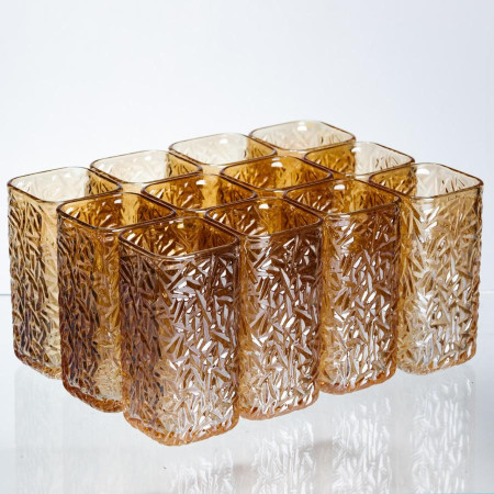 Набір склянок для напоїв Matrix Glass 12 штук по 245 мл коричневий HP-17-48