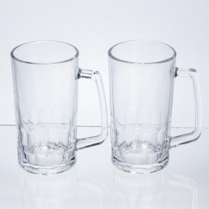 Набір кухлів для пива Patterned Stein скляних 2 штуки по 530 мл HP-17-61. Photo 3