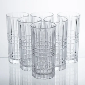 Набір склянок Geometric Glass 6 штук по 300 мл з рельєфним візерунком HP-17-3