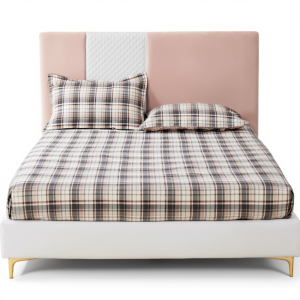 Комплект трикотажний простирадло на резинці 180*200 см з наволочками checkered 004-107-18-48-3-3