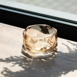 Попільничка скляна Diamond Faceted 12 см, золотистий Yiwu HP-34-78. Photo 2