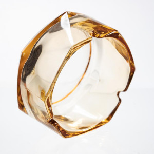 Попільничка скляна Diamond Faceted 12 см, золотистий Yiwu HP-34-78. Photo 3