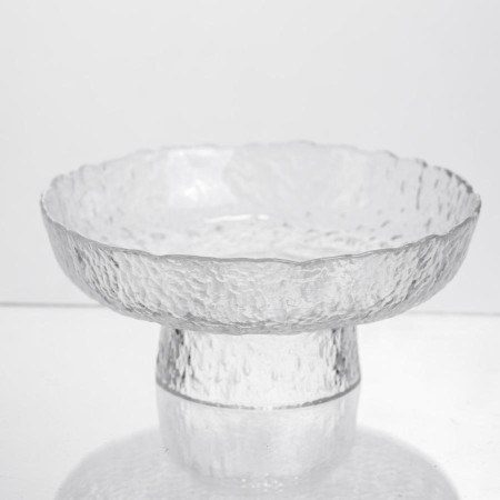 Фруктовниця на ніжці Ice Textured 15 см з крижаною текстурою скла Yiwu HP-34-88