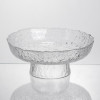Фруктовниця на ніжці Ice Textured 20 см з крижаною текстурою скла Yiwu HP-34-89
