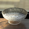 Фруктовниця на ніжці Ice Textured 20 см з крижаною текстурою скла Yiwu HP-34-89