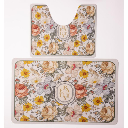Набір килимків для ванни Flowers 2 штуки 80*50 см/50*40 см діатомітових Yiwu HP-42-174
