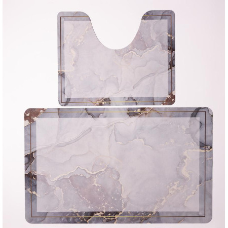 Набір килимків для ванної та туалету Grey Marble 50*80/40*50 см Yiwu HP-42-178