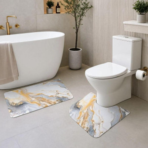 Набір килимків для ванної та туалету Golden Marble 50*80/40*50 см Yiwu HP-42-179. Photo 2