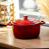 Каструля чавунна емальована 4 л, червоний Yiwu HP-FLG-1 RED