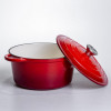 Каструля чавунна емальована 4 л, червоний Yiwu HP-FLG-1 RED