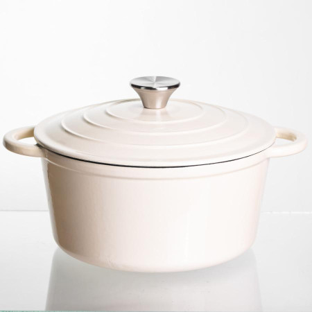Каструля чавунна емальована 4 л, бежевий Yiwu HP-FLG-1 RED